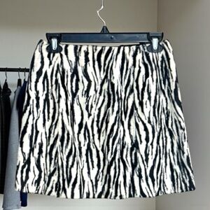 Henri Bendel Black and White Zebra Print Skirt